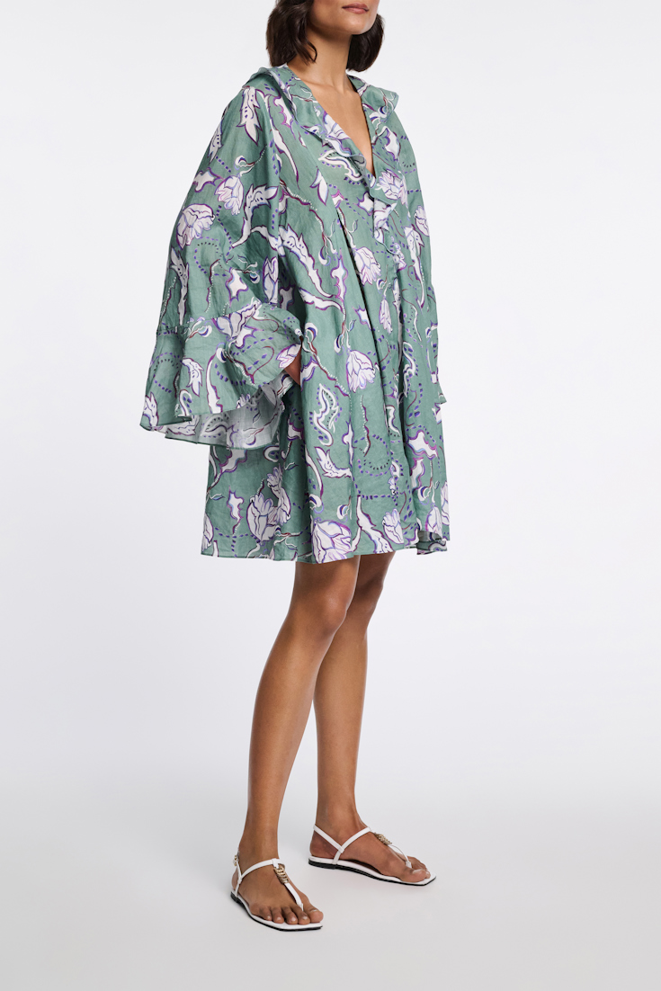 Dorothee Schumacher Kaftankleid aus Ramie mit Signature Print wicked flower allover