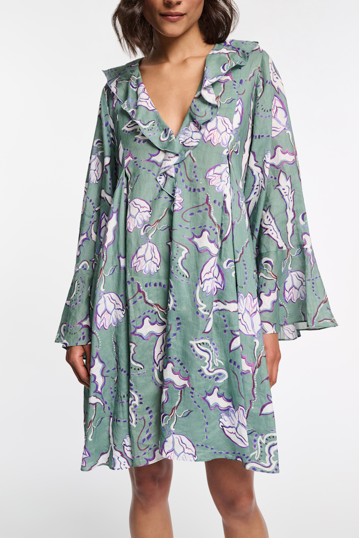 Dorothee Schumacher Kaftankleid aus Ramie mit Signature Print wicked flower allover