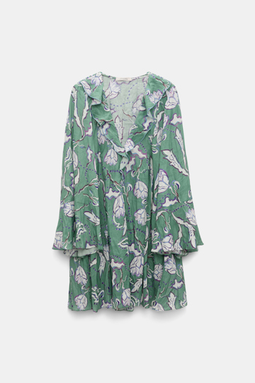 Dorothee Schumacher Crinkle printed ramie caftan dress wicked flower allover