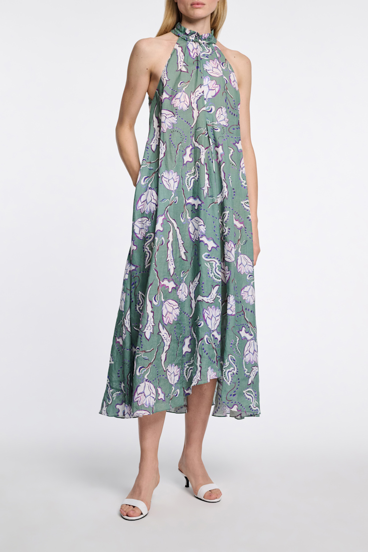 Dorothee Schumacher Crinkle printed ramie maxi dress wicked flower allover