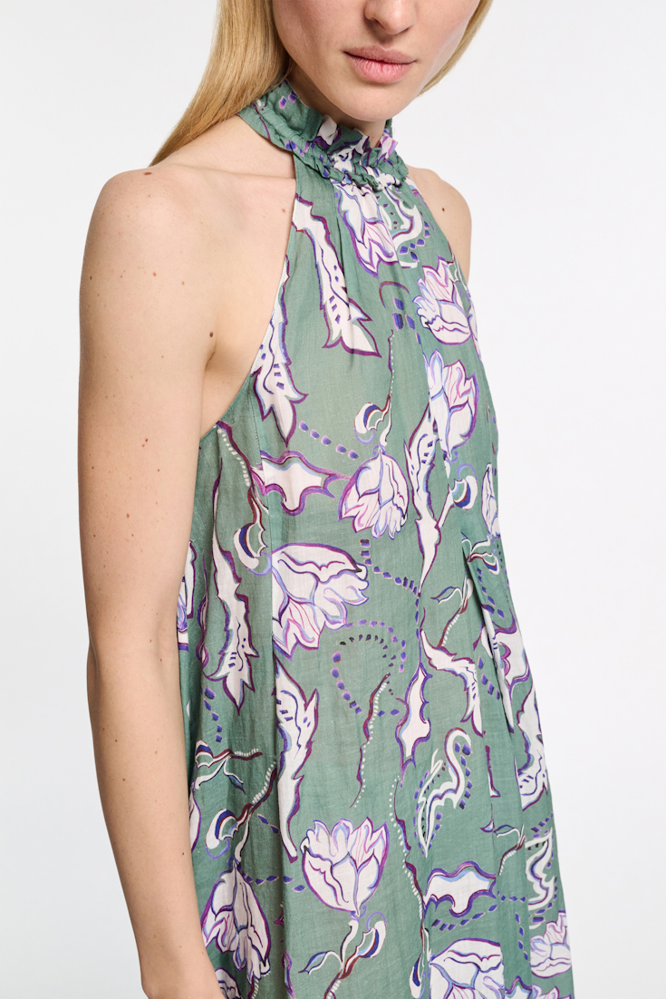 Dorothee Schumacher Crinkle printed ramie maxi dress wicked flower allover