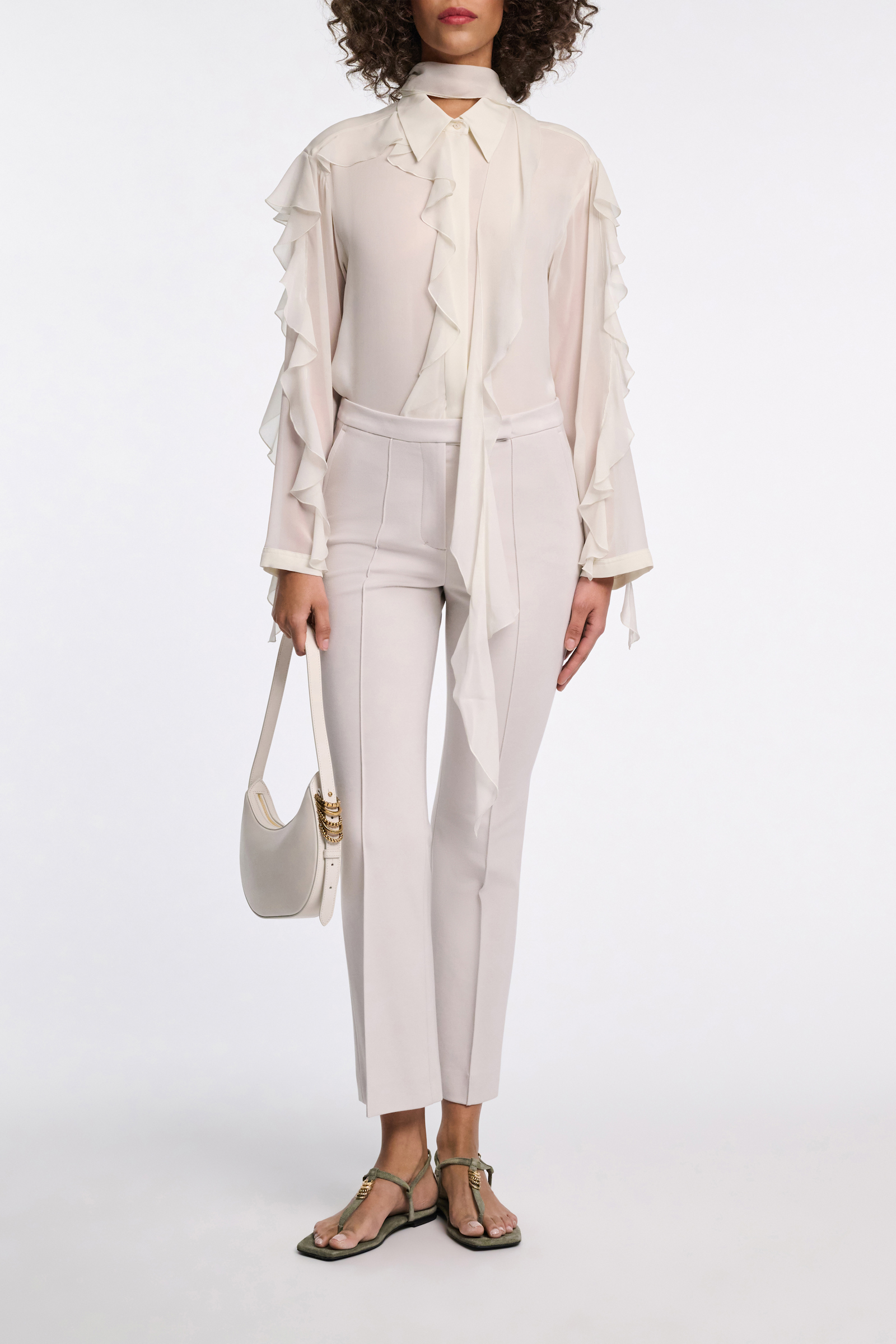 Dorothee Schumacher Bluse mit Volants shadow white