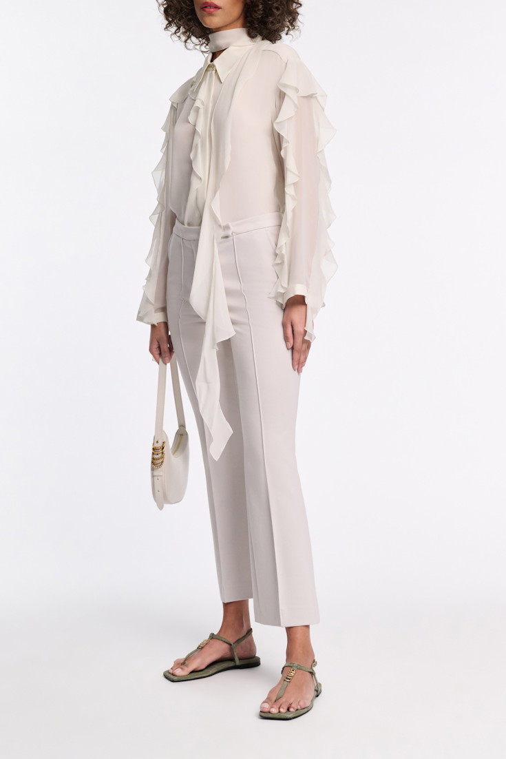 Dorothee Schumacher Bluse mit Volants shadow white