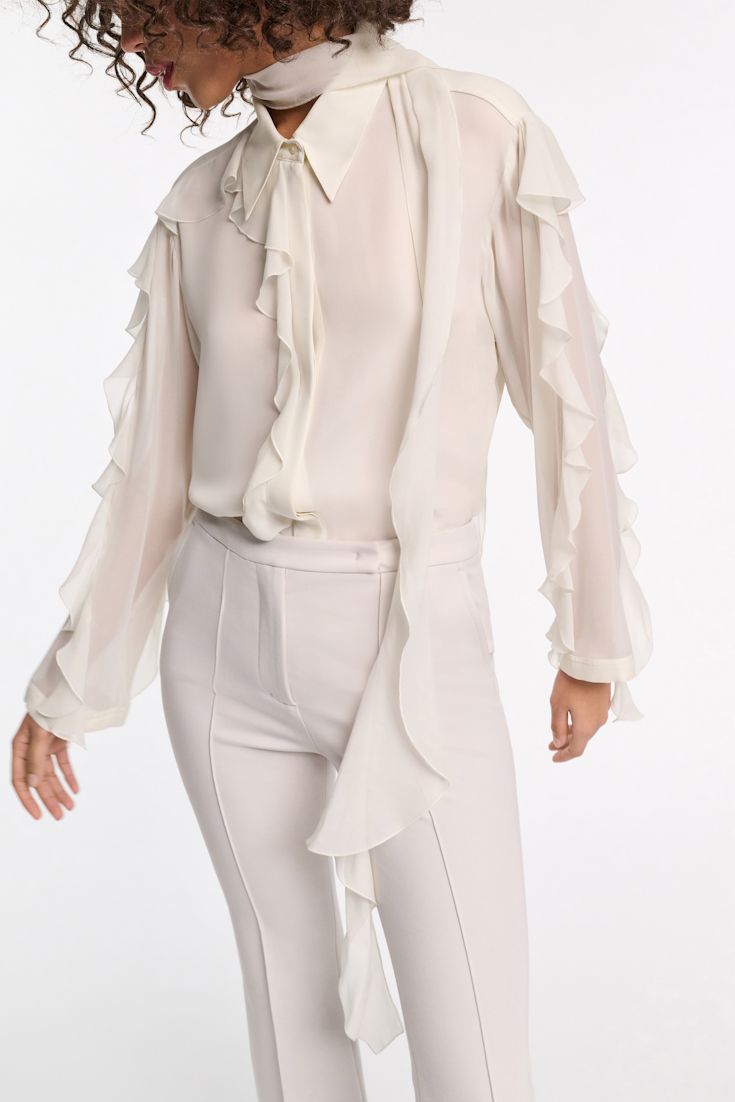 Dorothee Schumacher Bluse mit Volants shadow white