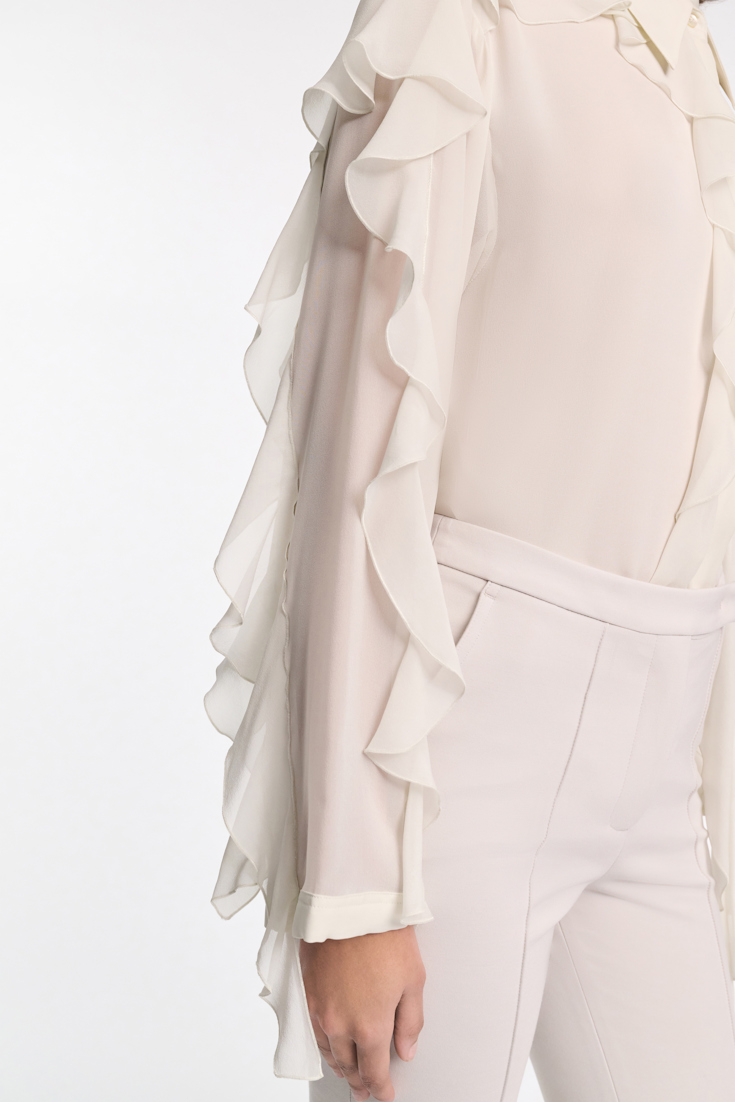 Dorothee Schumacher Bluse mit Volants shadow white