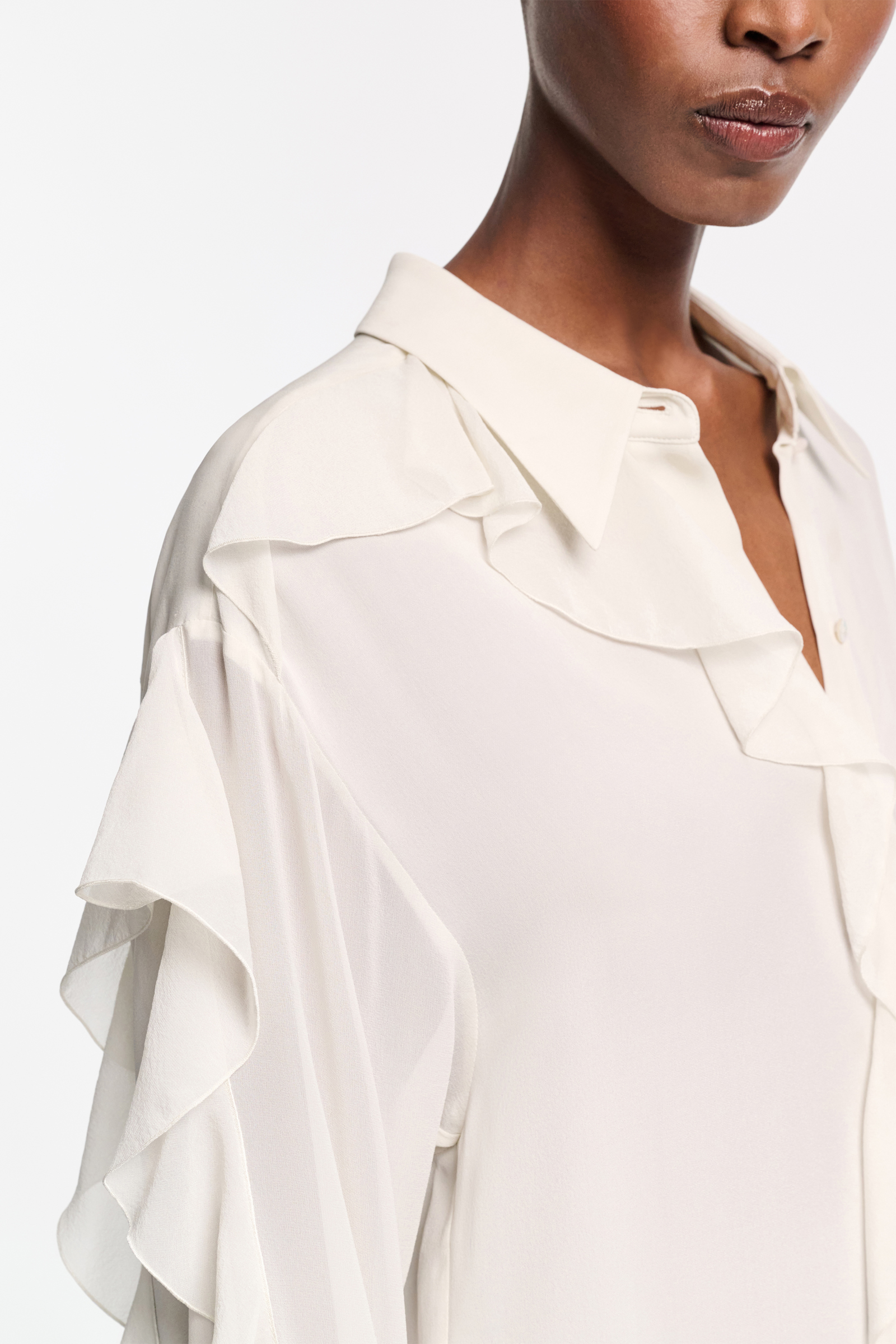 Dorothee Schumacher Bluse mit Volants shadow white