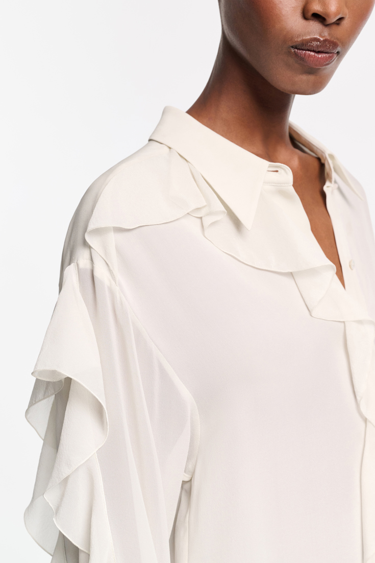 Dorothee Schumacher Bluse mit Volants shadow white