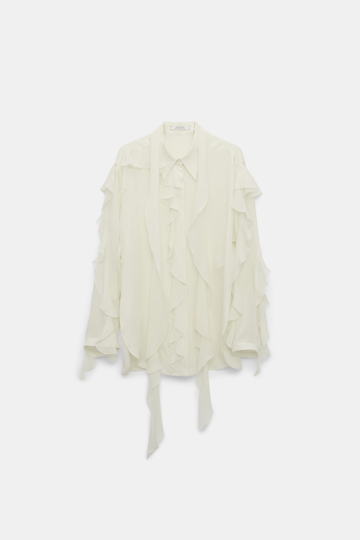 Dorothee Schumacher Bluse mit Volants shadow white