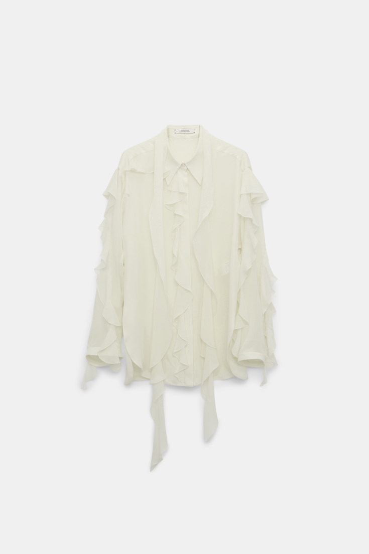 Dorothee Schumacher Bluse mit Volants shadow white