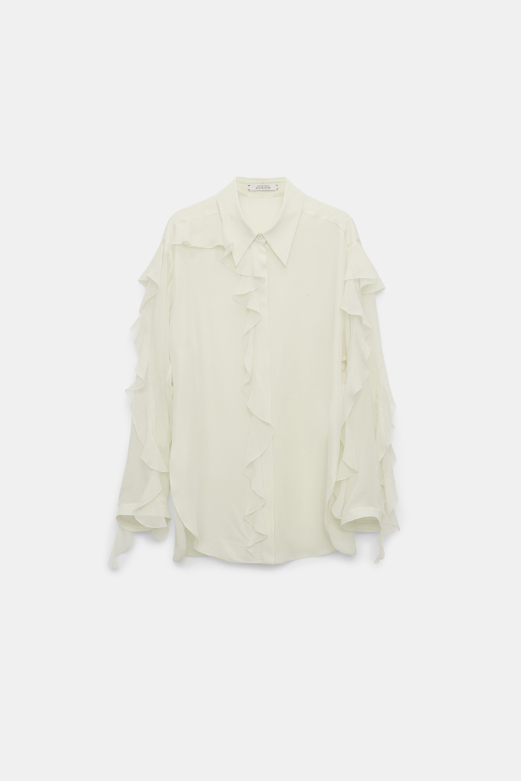 Dorothee Schumacher Bluse mit Volants shadow white
