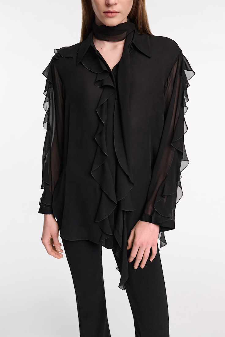 Dorothee Schumacher Bluse mit Volants pure black