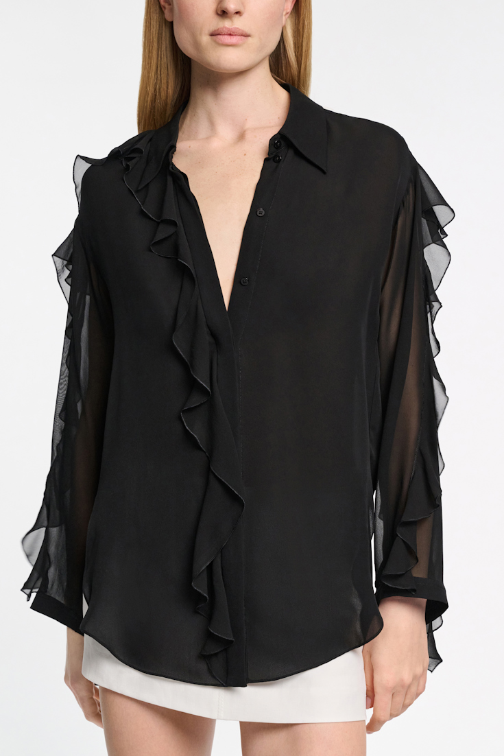Dorothee Schumacher Bluse mit Volants pure black