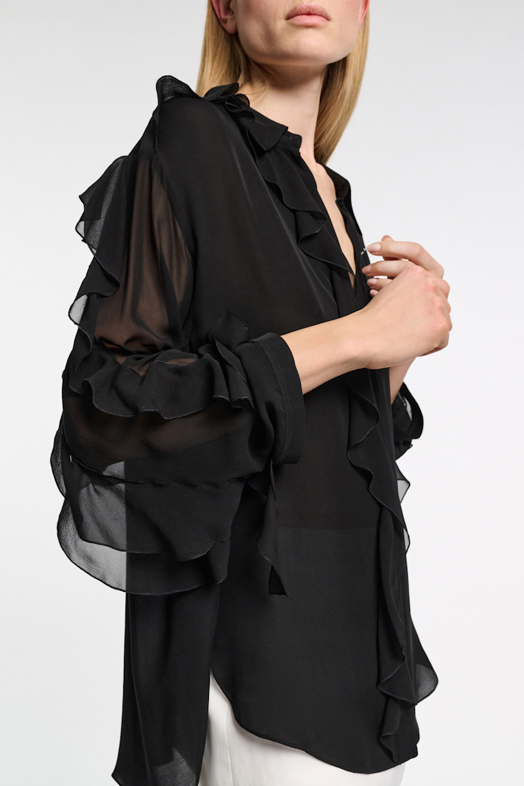 Dorothee Schumacher Bluse mit Volants pure black
