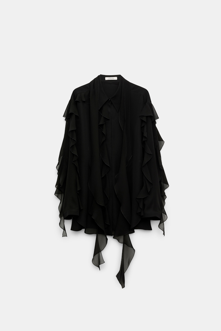 Dorothee Schumacher Bluse mit Volants pure black