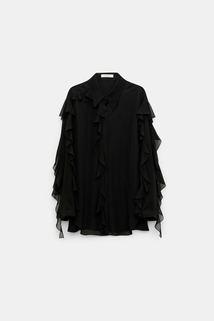 Dorothee Schumacher Bluse mit Volants pure black
