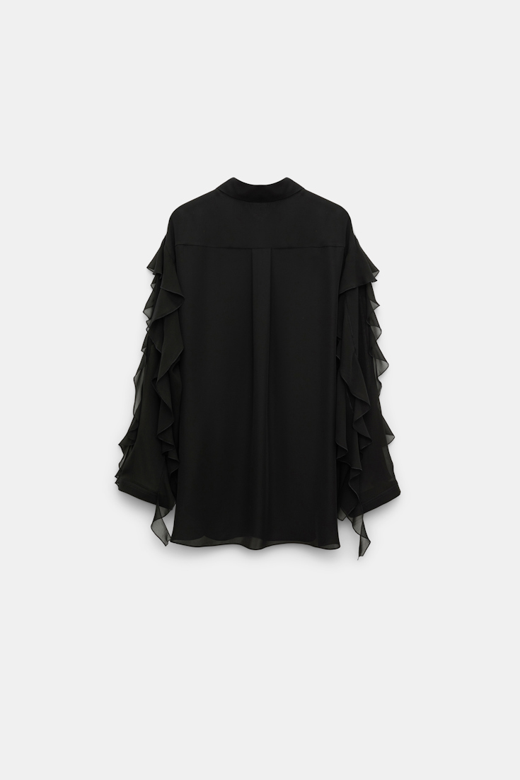 Dorothee Schumacher Bluse mit Volants pure black