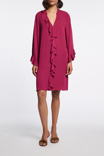 Dorothee Schumacher Silk georgette ruffle mini dress berry