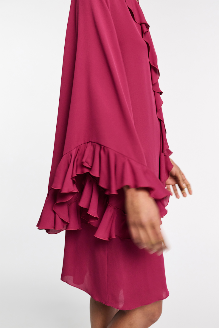 Dorothee Schumacher Kurzes Kleid mit Volant-Details berry