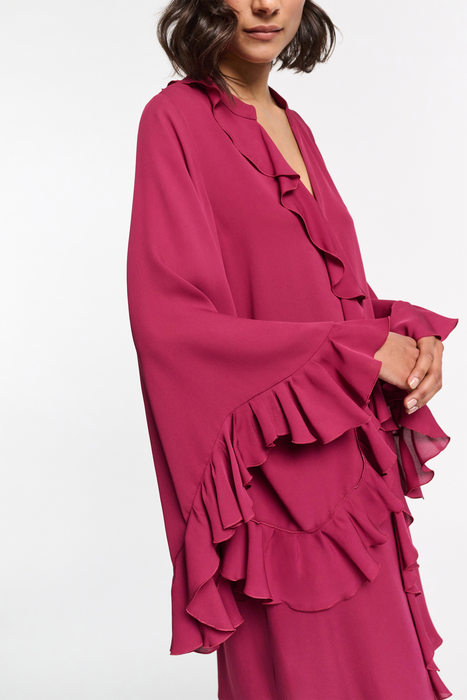 Dorothee Schumacher Kurzes Kleid mit Volant-Details berry
