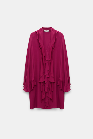 Dorothee Schumacher Silk georgette ruffle mini dress berry