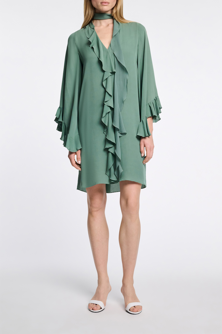 Dorothee Schumacher Kurzes Kleid mit Volant-Details jade
