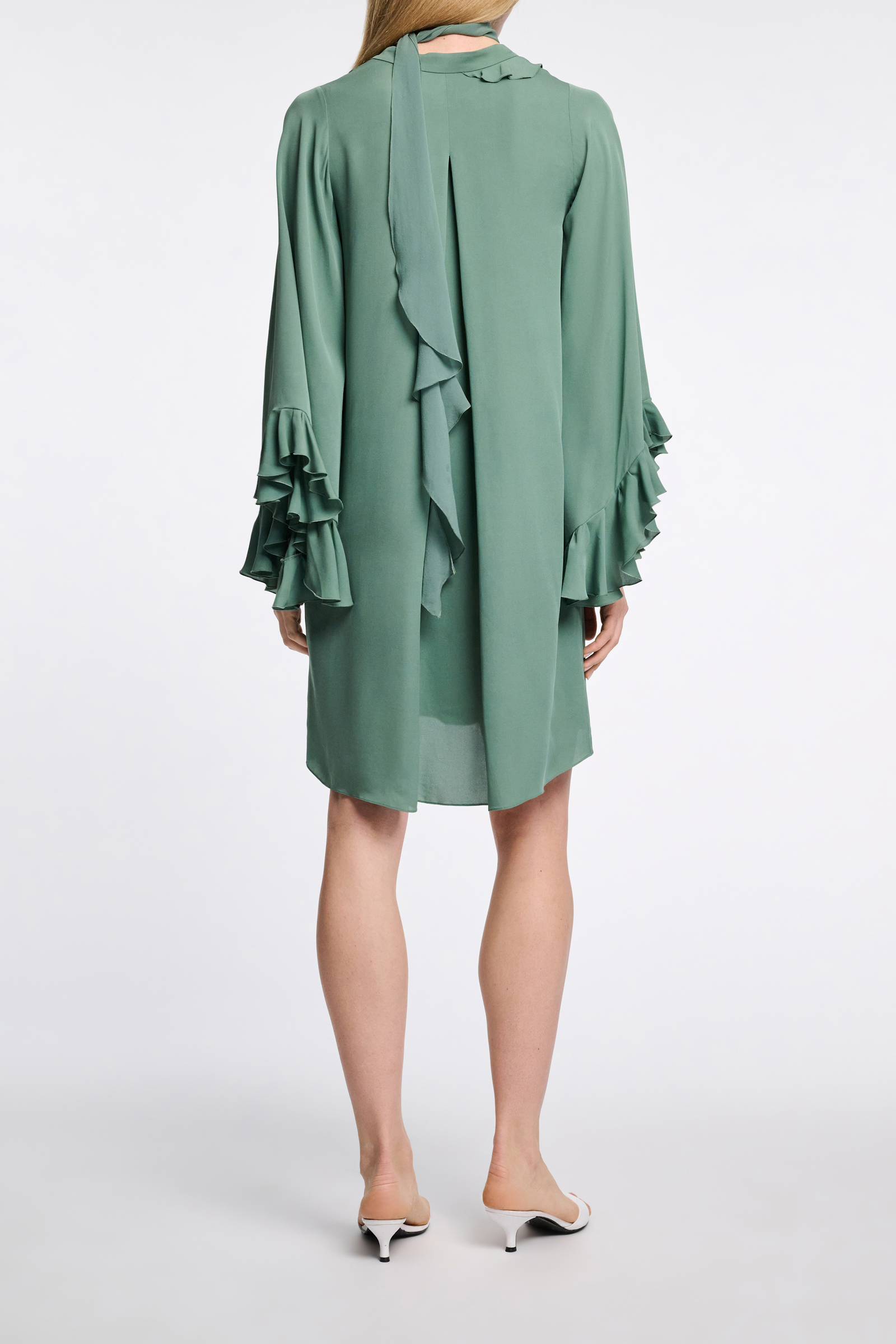 Dorothee Schumacher Kurzes Kleid mit Volant-Details jade