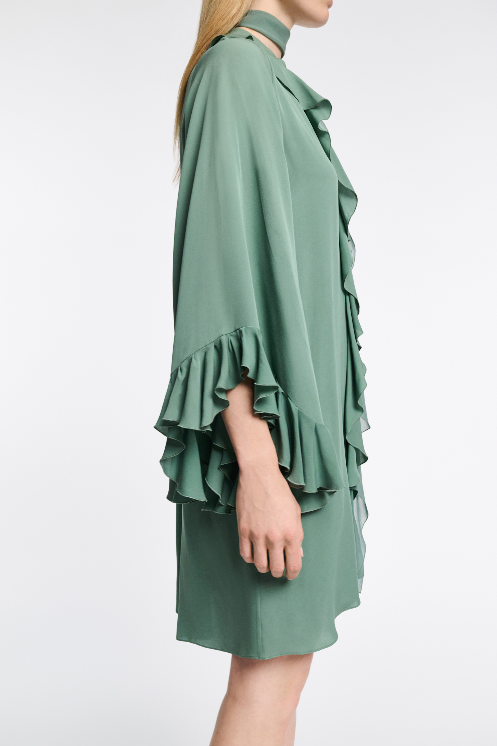 Dorothee Schumacher Kurzes Kleid mit Volant-Details jade