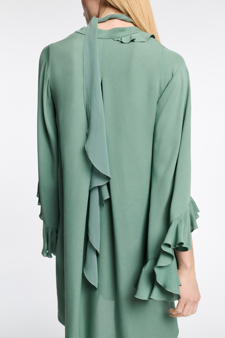 Dorothee Schumacher Kurzes Kleid mit Volant-Details jade