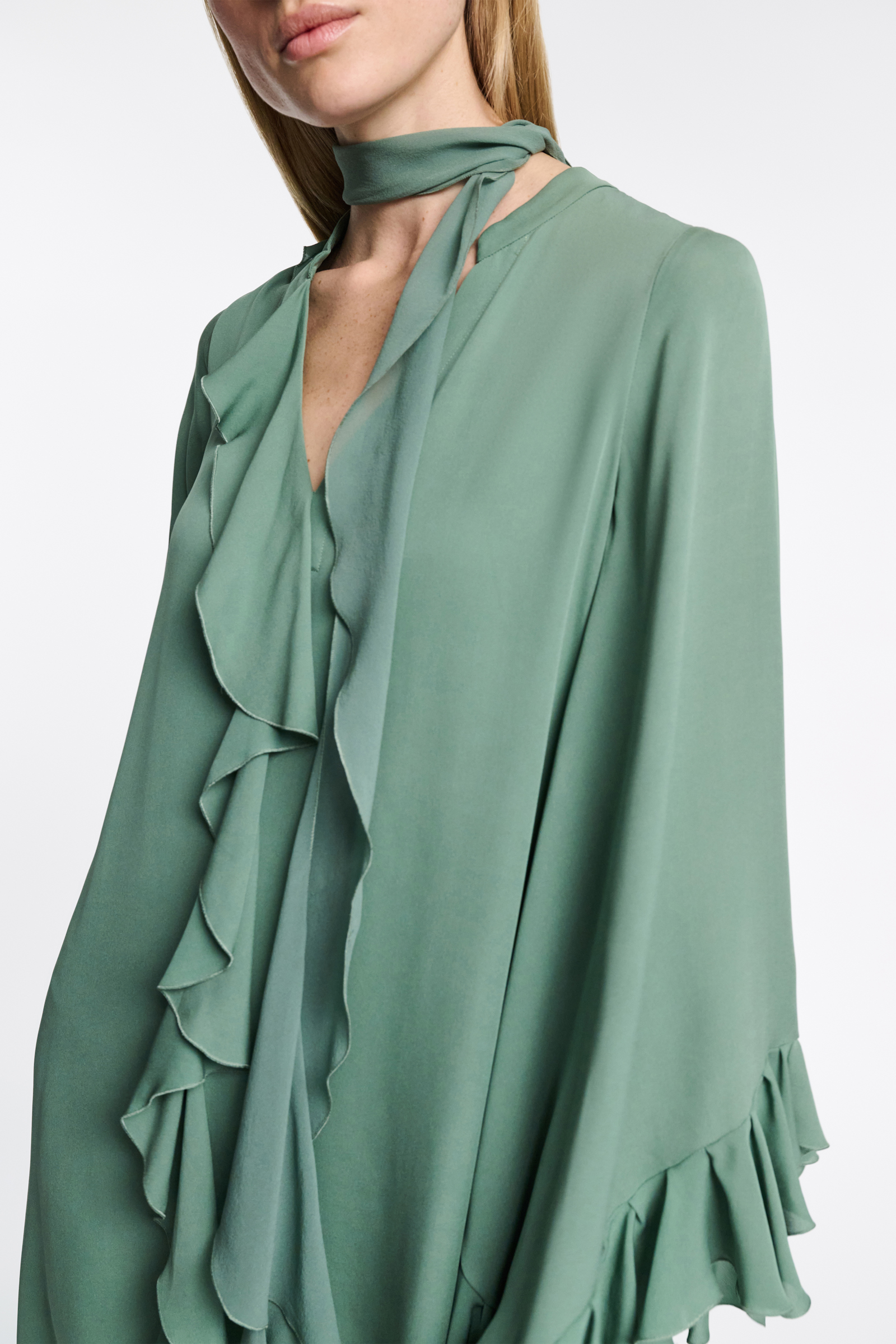Dorothee Schumacher Kurzes Kleid mit Volant-Details jade
