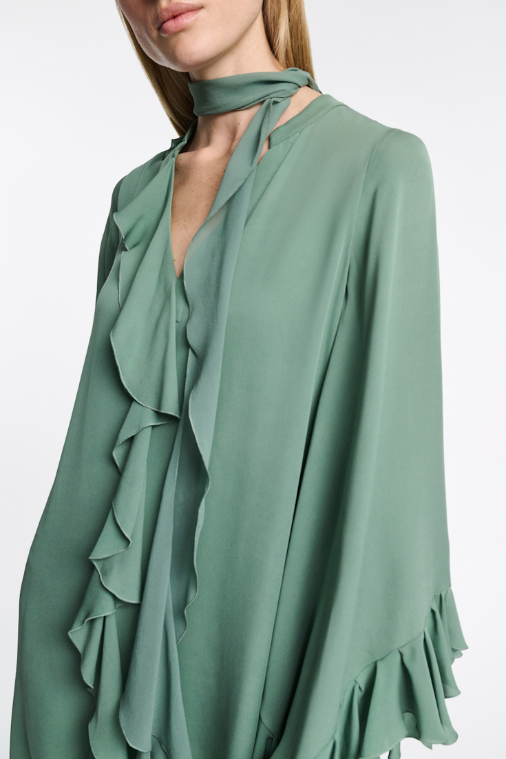 Dorothee Schumacher Kurzes Kleid mit Volant-Details jade