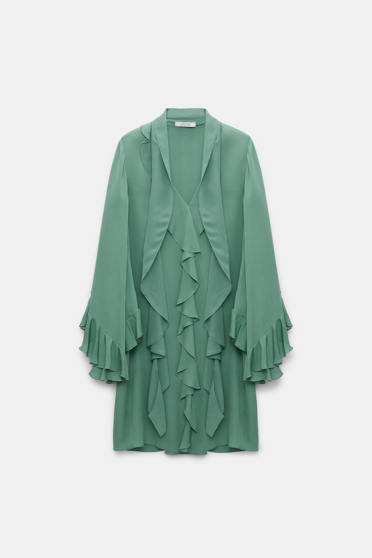Dorothee Schumacher Kurzes Kleid mit Volant-Details jade