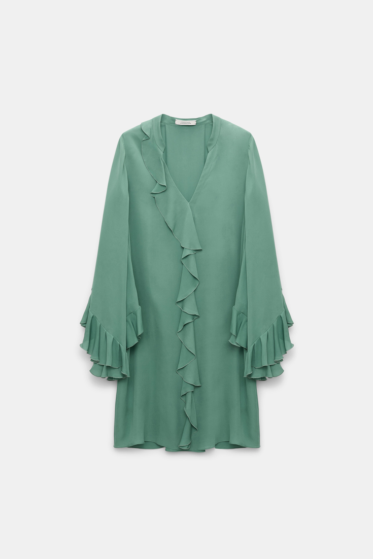 Dorothee Schumacher Kurzes Kleid mit Volant-Details jade