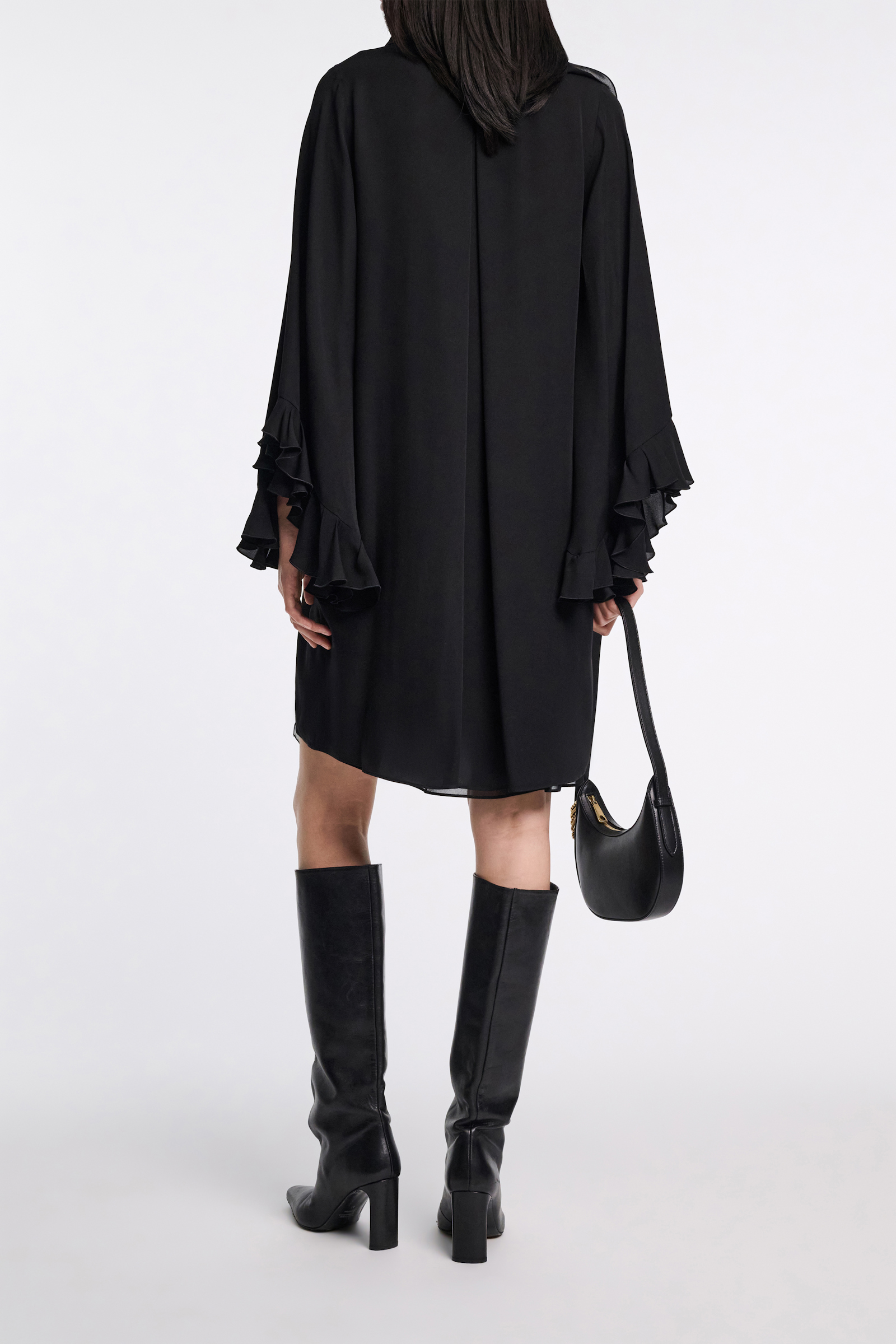 Dorothee Schumacher Kurzes Kleid mit Volant-Details pure black
