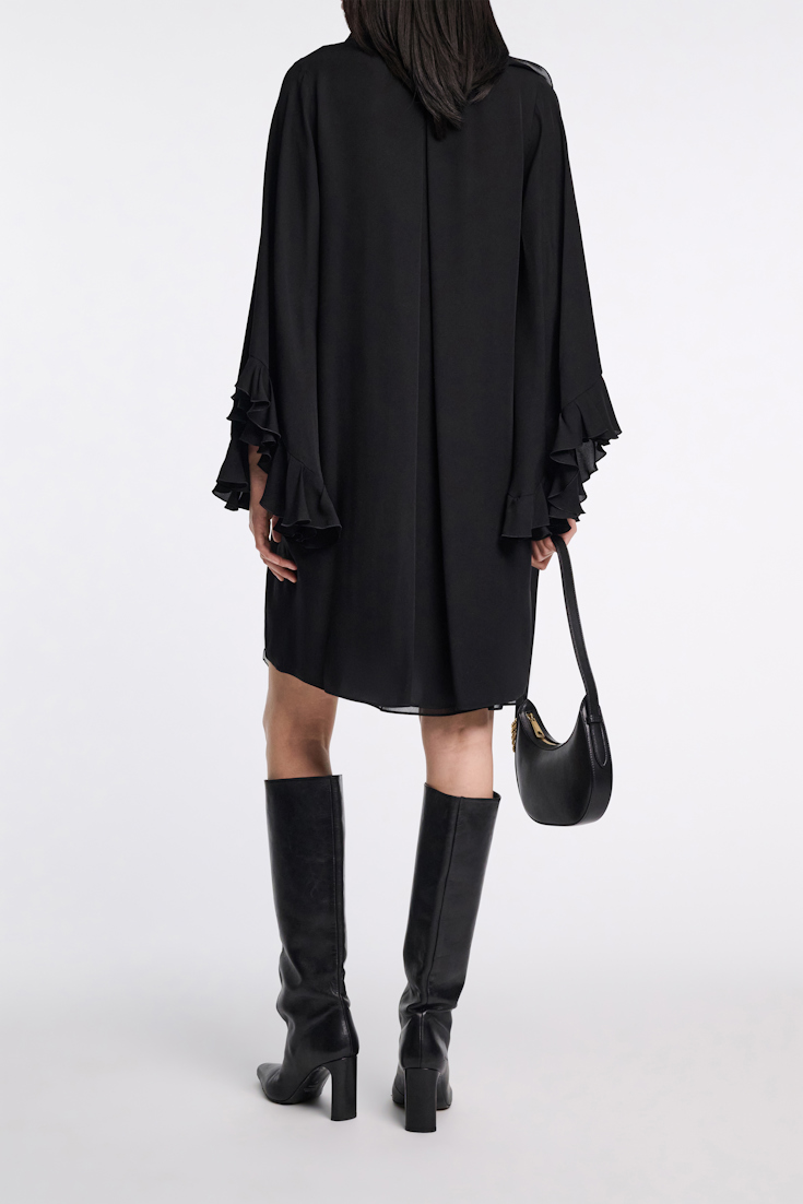 Dorothee Schumacher Kurzes Kleid mit Volant-Details pure black