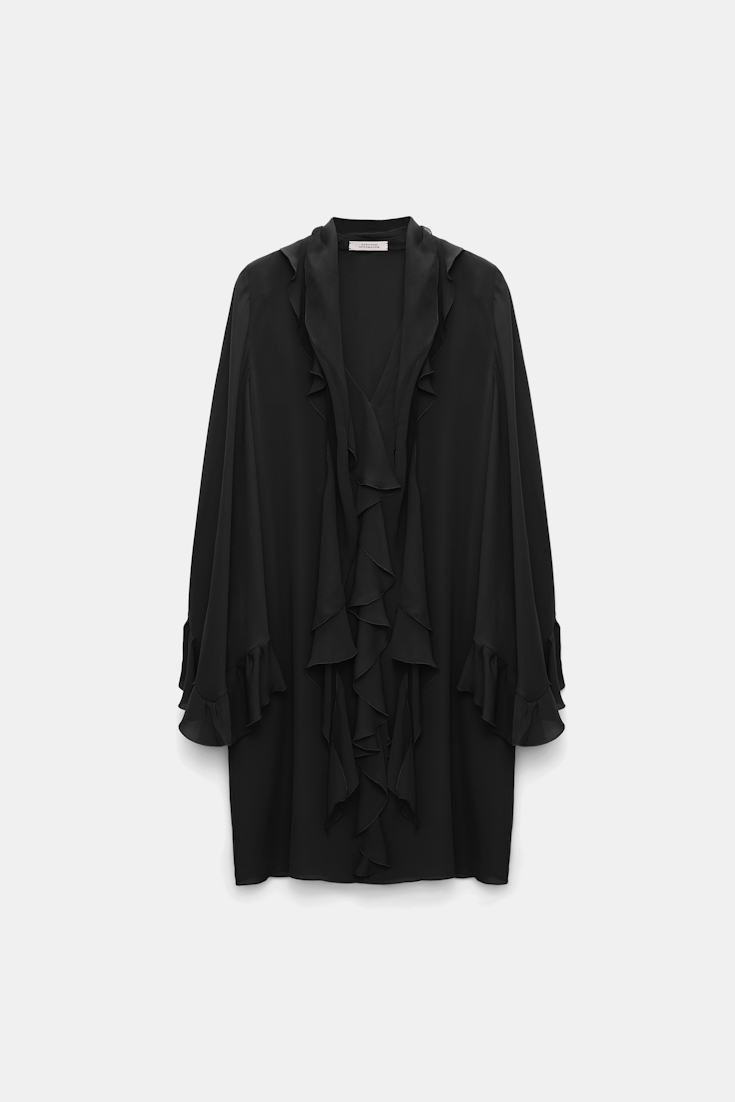 Dorothee Schumacher Kurzes Kleid mit Volant-Details pure black