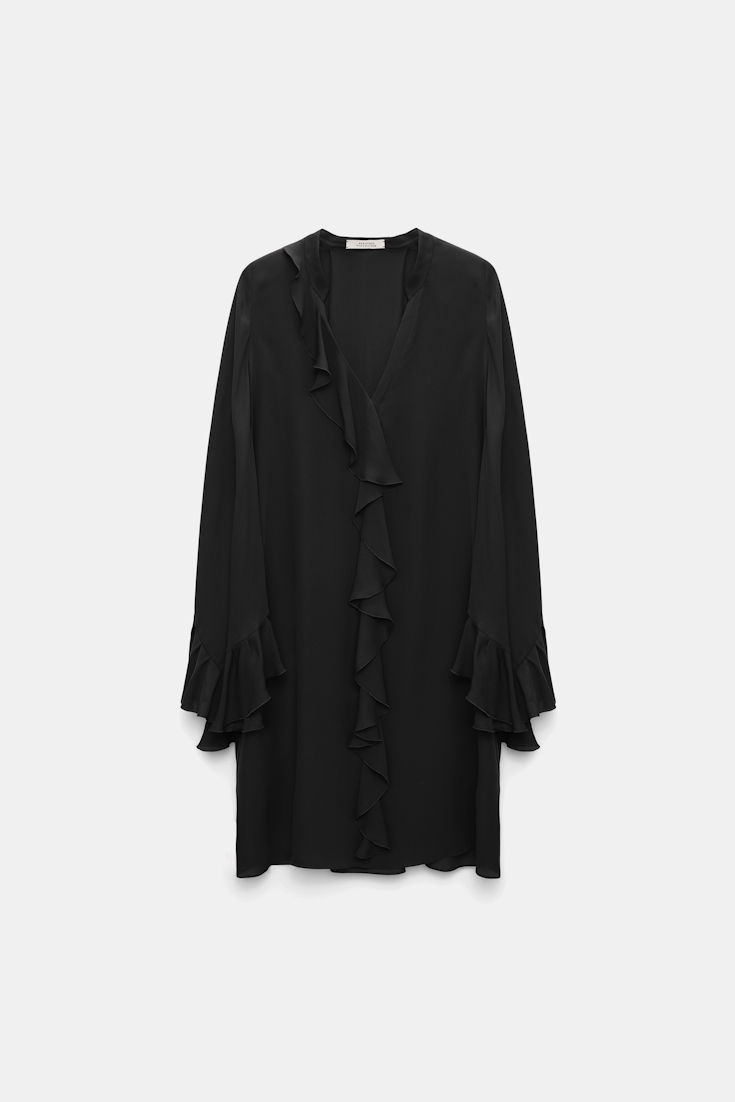 Dorothee Schumacher Kurzes Kleid mit Volant-Details pure black