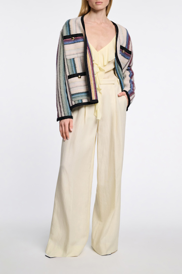 Dorothee Schumacher Silk georgette top with ruffles light lemon
