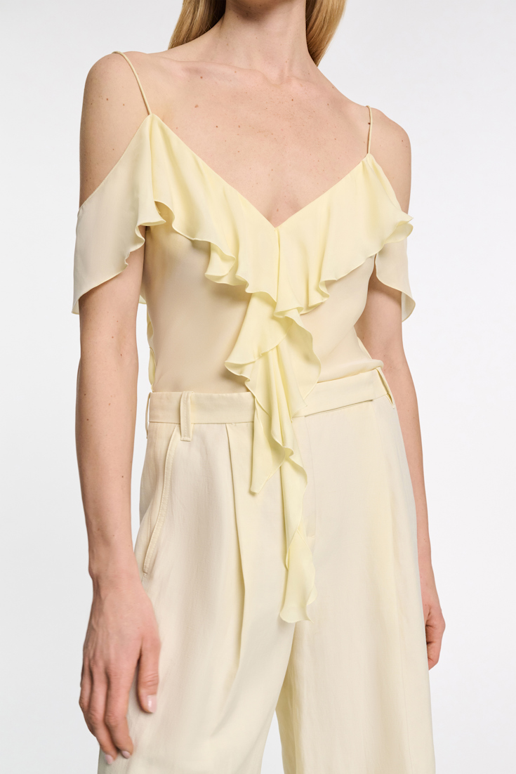 Dorothee Schumacher Top mit Volants light lemon