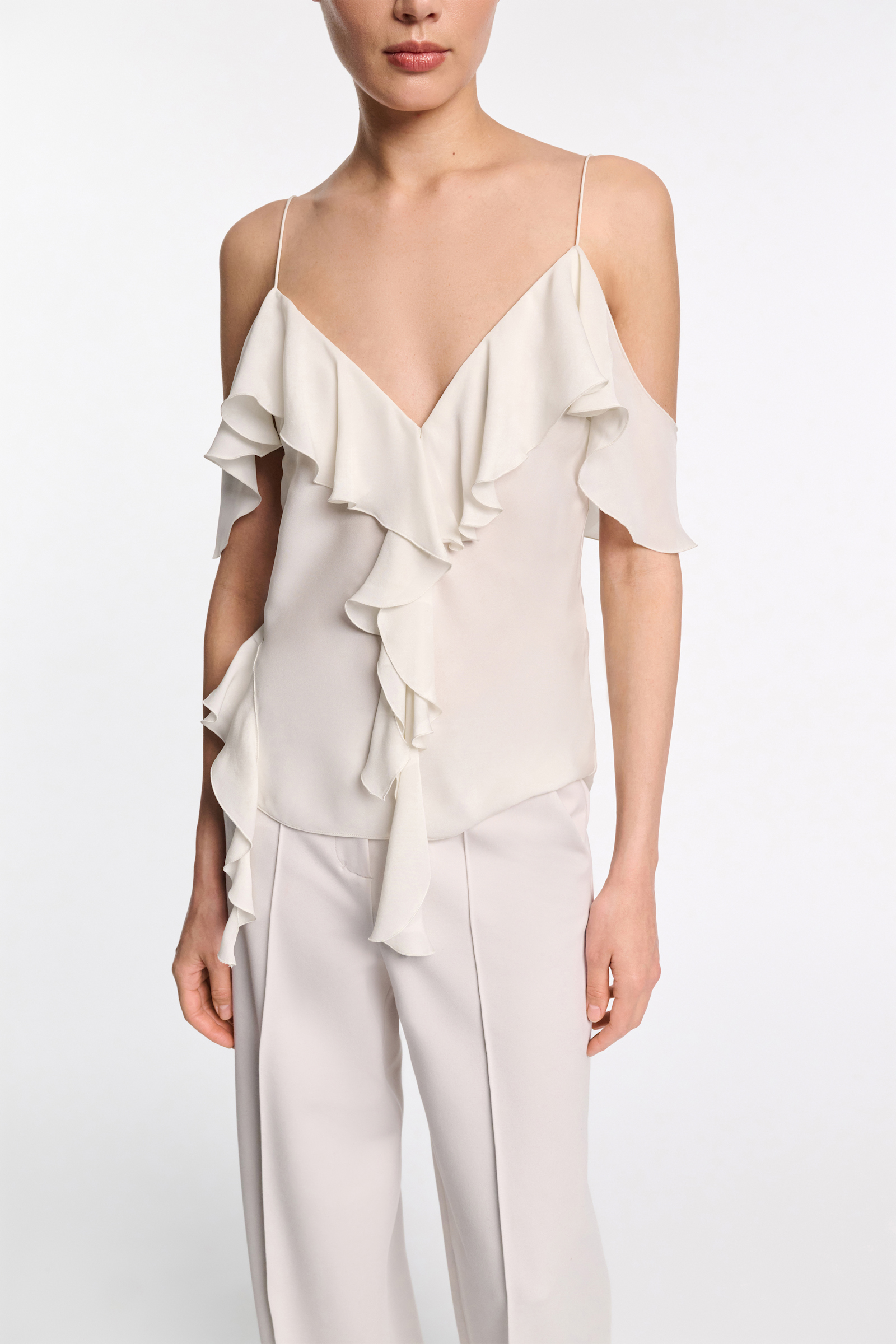 Dorothee Schumacher Top mit Volants shadow white