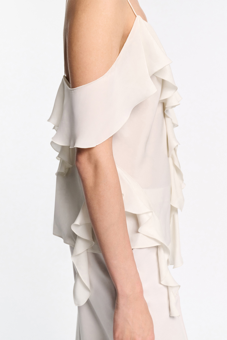 Dorothee Schumacher Top mit Volants shadow white