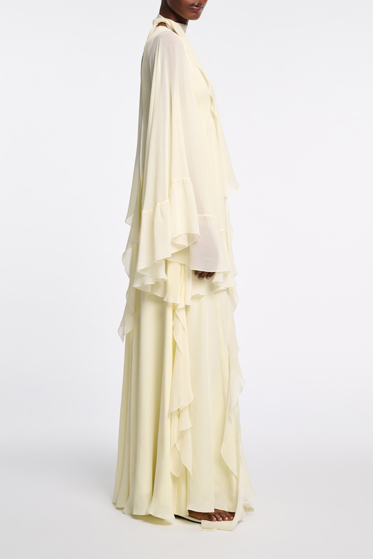 Dorothee Schumacher Maxikleid mit tiefem Rückenausschnitt light lemon