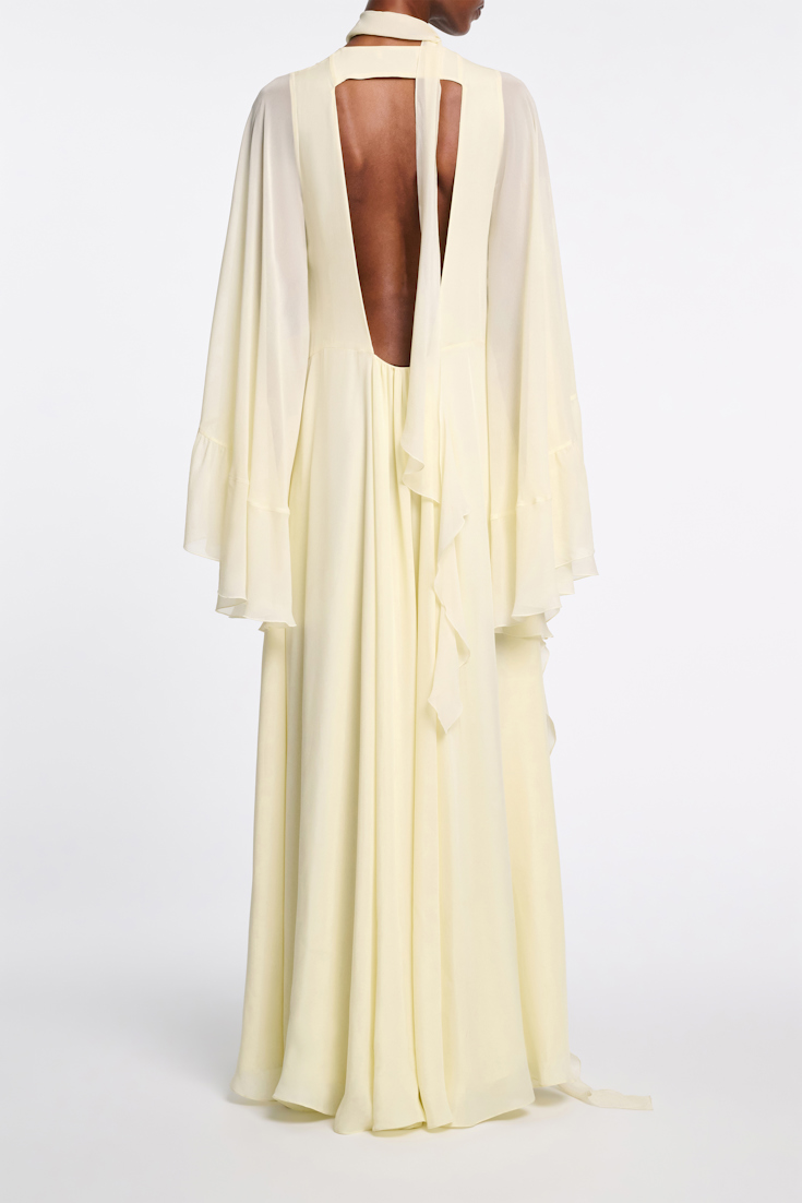Dorothee Schumacher Maxikleid mit tiefem Rückenausschnitt light lemon