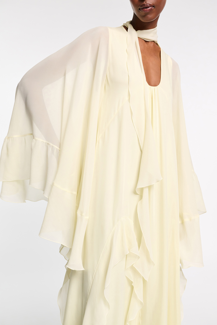 Dorothee Schumacher Maxikleid mit tiefem Rückenausschnitt light lemon
