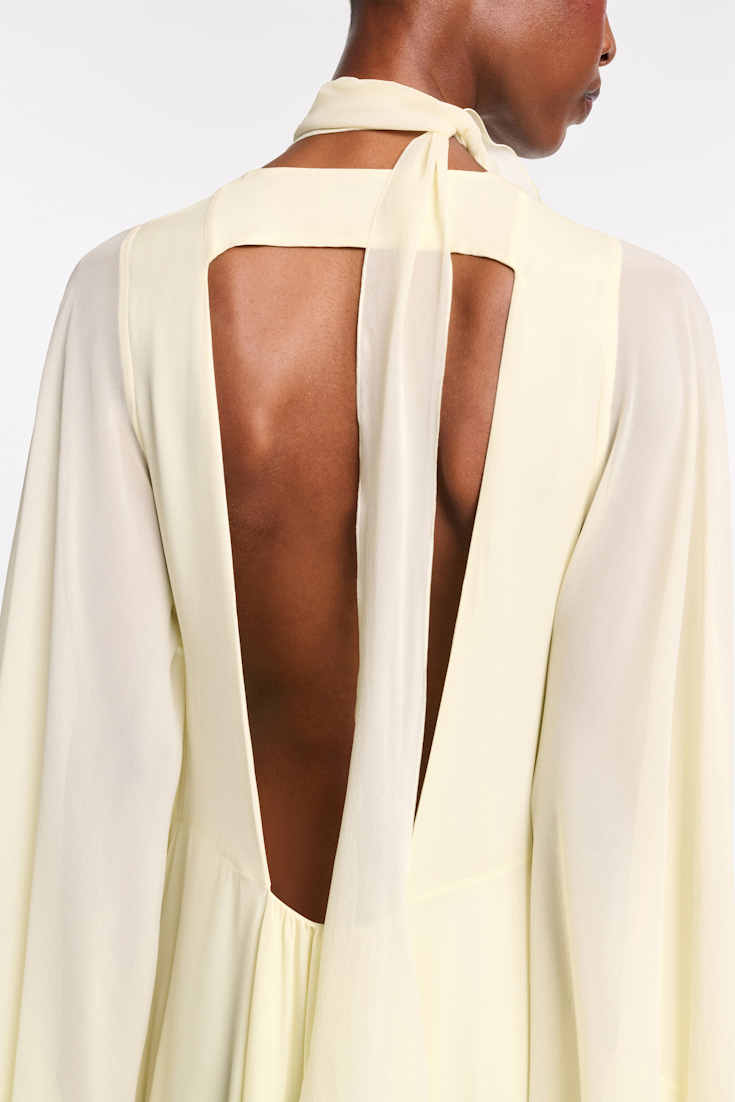 Dorothee Schumacher Maxikleid mit tiefem Rückenausschnitt light lemon
