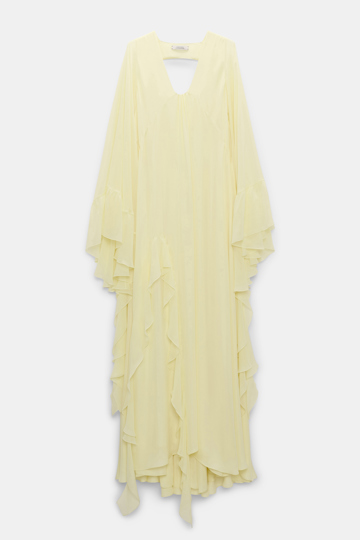 Dorothee Schumacher Silk georgette festival maxi dress light lemon