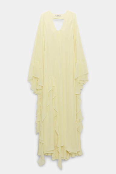Dorothee Schumacher Silk georgette festival maxi dress light lemon