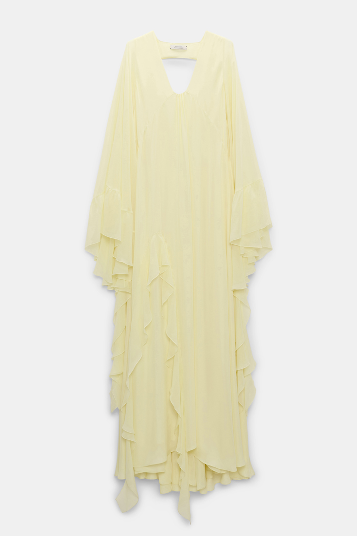 Dorothee Schumacher Maxikleid mit tiefem Rückenausschnitt light lemon