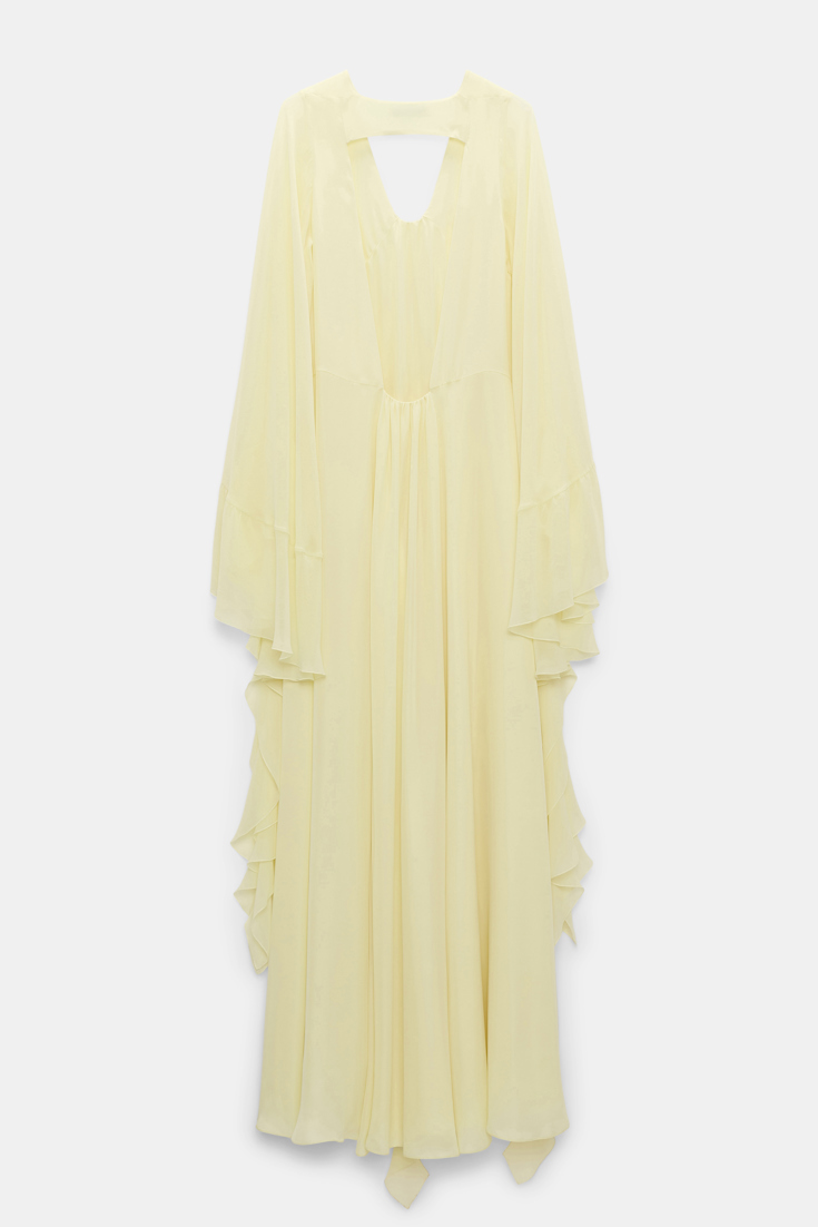 Dorothee Schumacher Maxikleid mit tiefem Rückenausschnitt light lemon