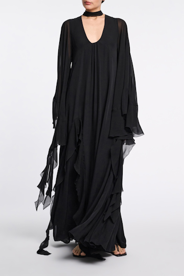 Dorothee Schumacher Maxikleid mit tiefem Rückenausschnitt pure black