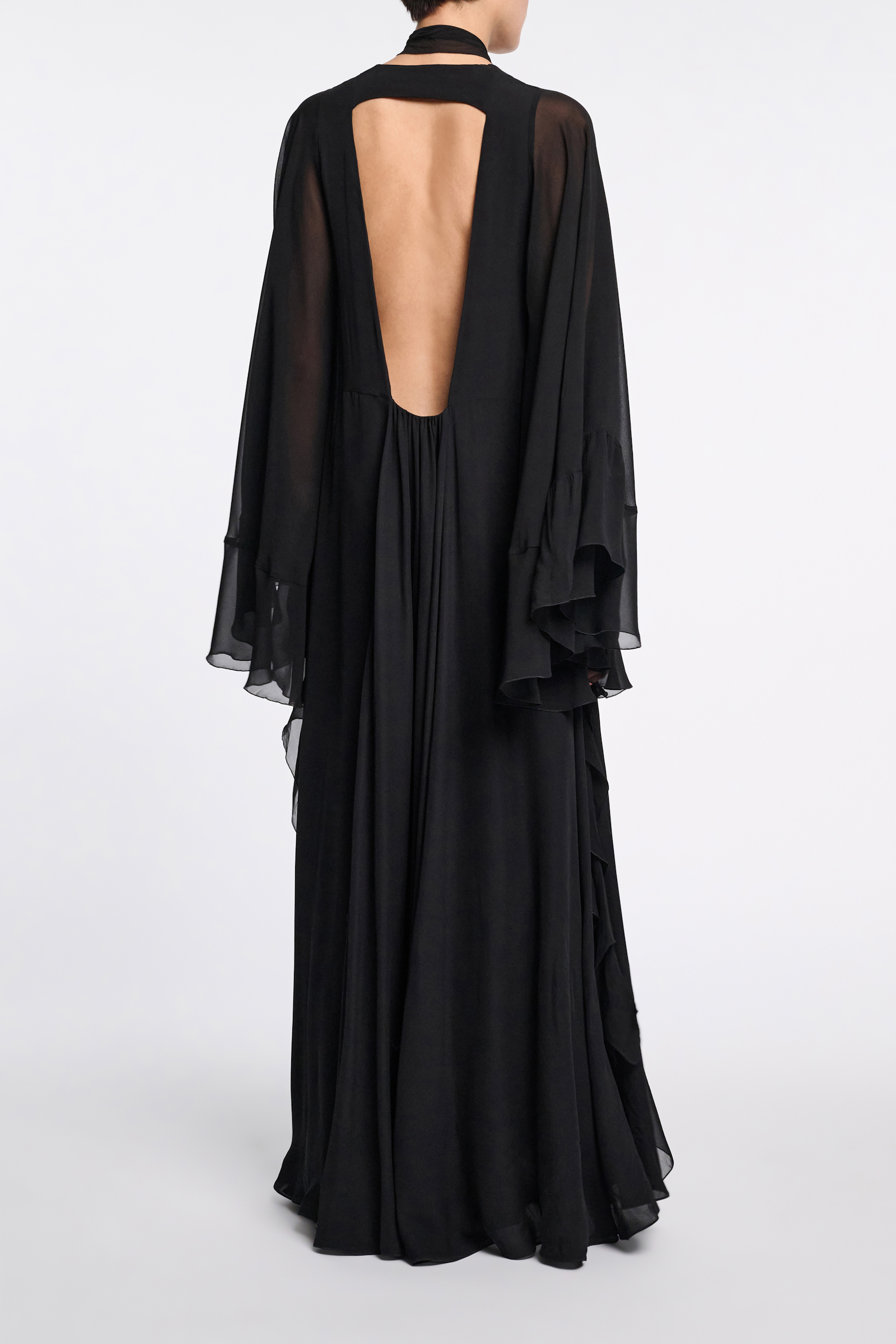 Dorothee Schumacher Silk georgette festival maxi dress pure black